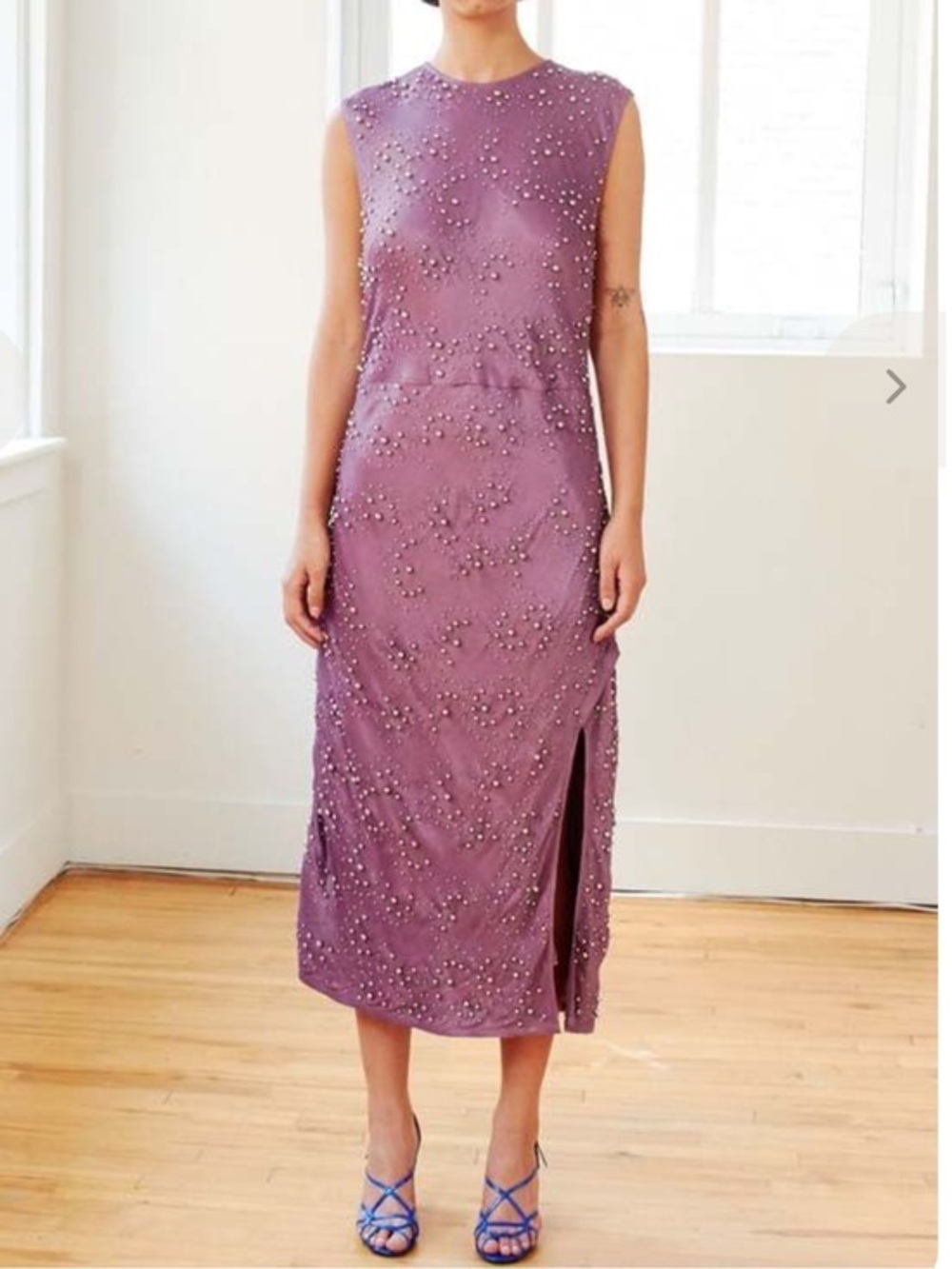RACHEL COMEY murraya silver beaded dress in purple